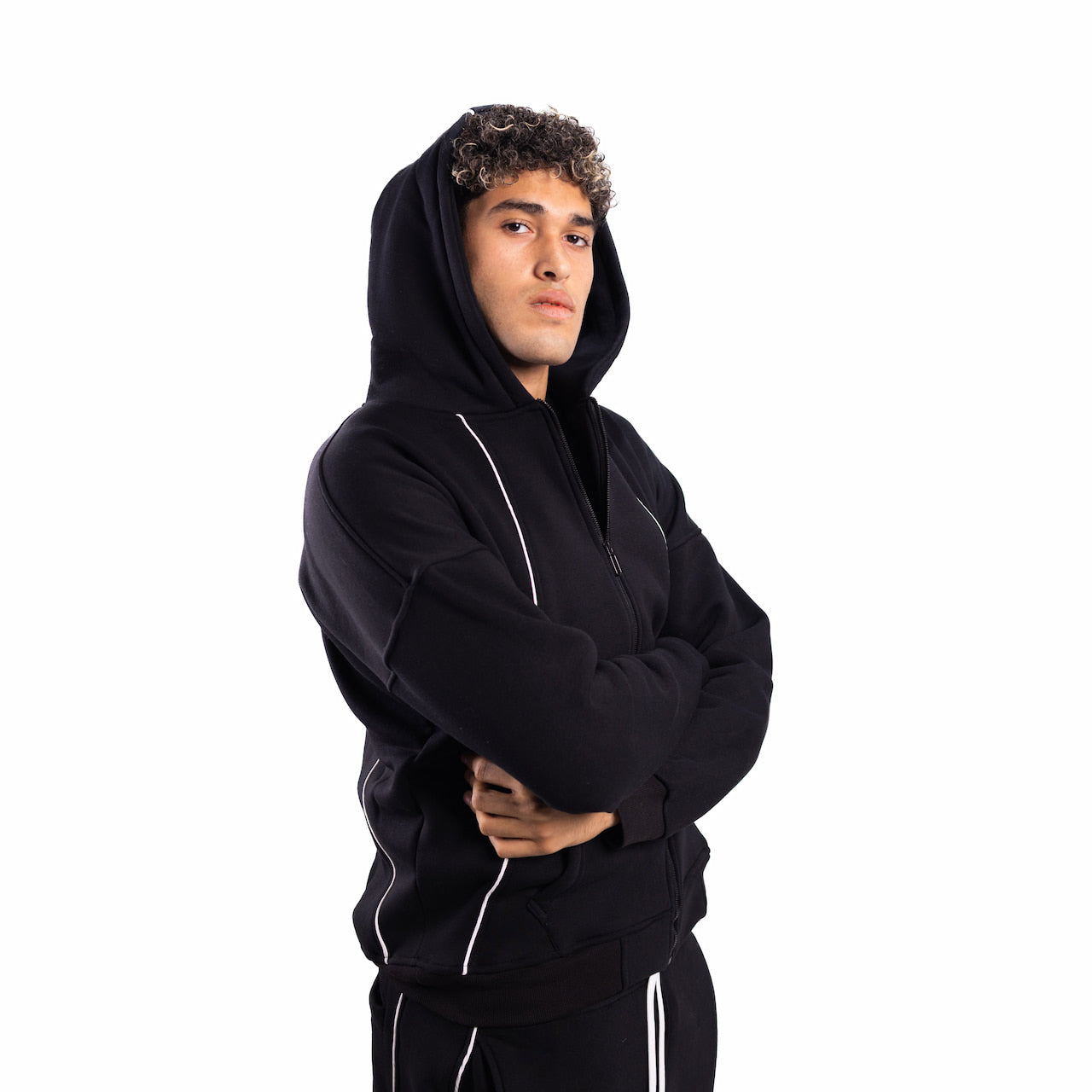 Onyx Black Zip Hoodie