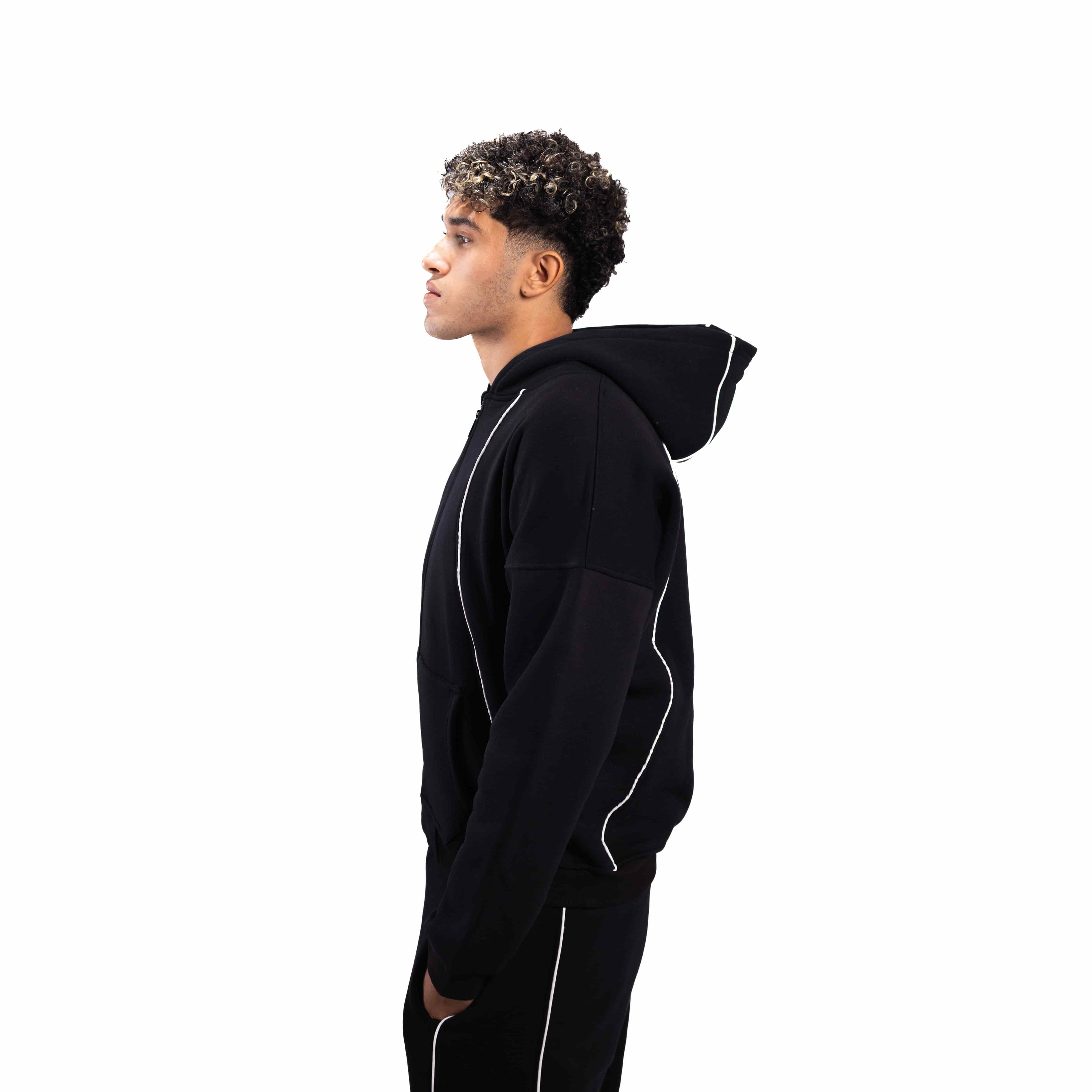 Onyx Black Zip Hoodie