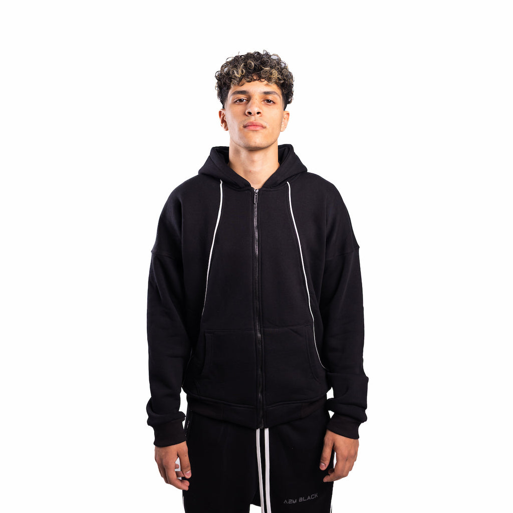 Onyx Black Zip Hoodie
