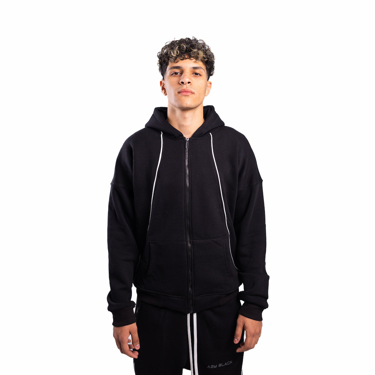 Onyx Black Zip Hoodie