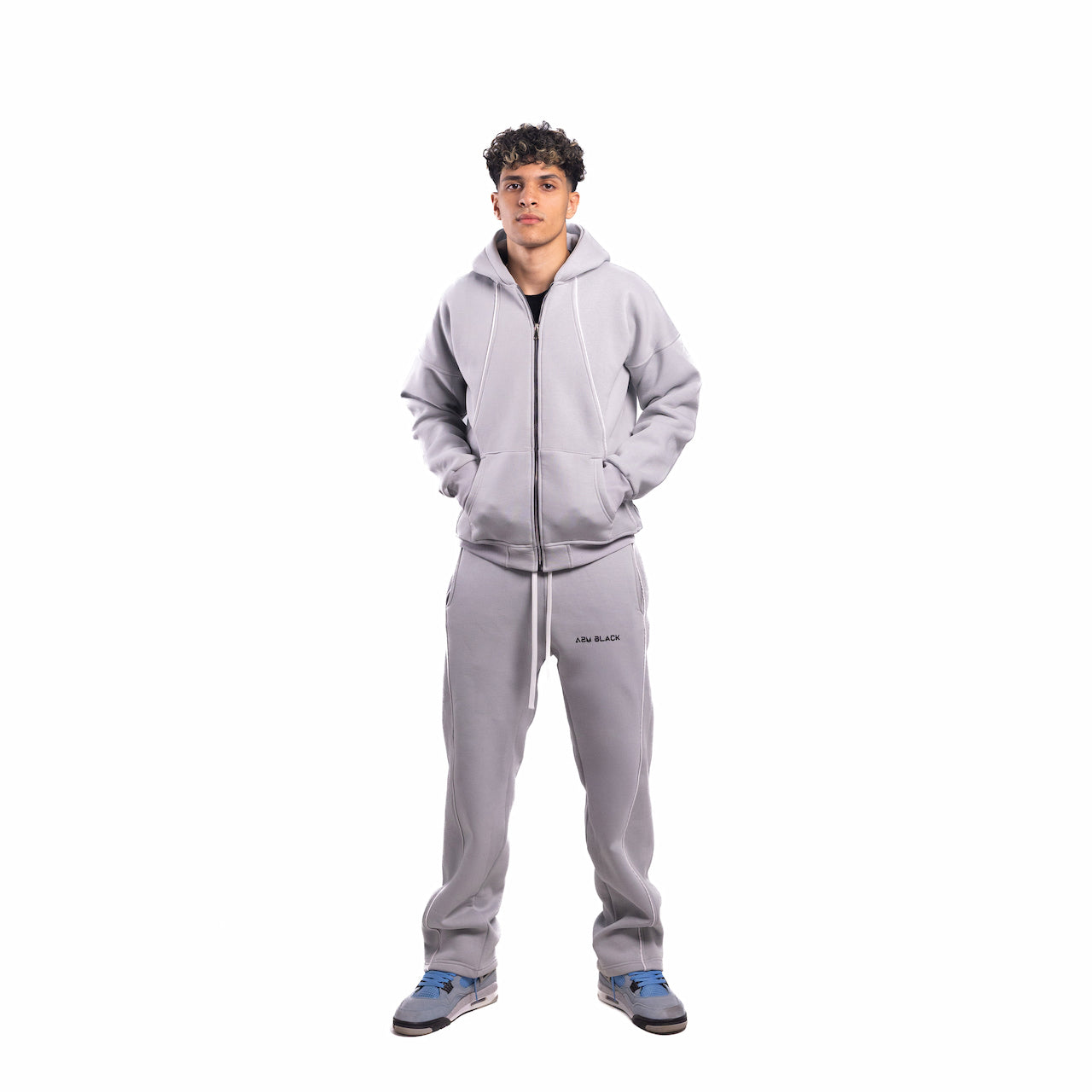 Soft Fog Grey Full Tracksuit Set